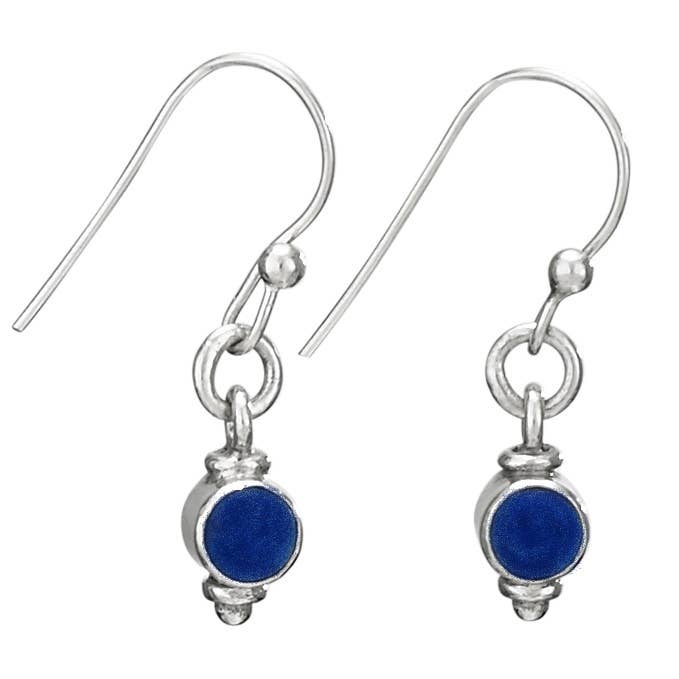 Blue Drop Lapis and Sterling Silver Earring