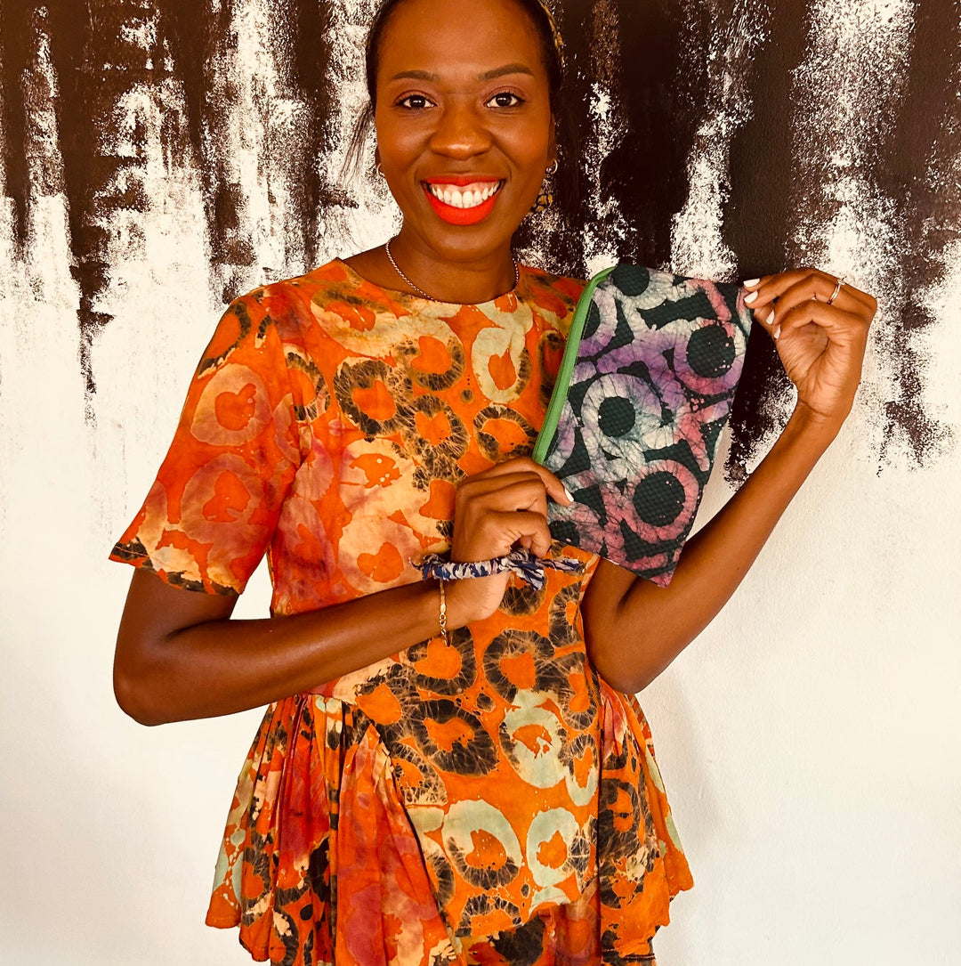 Adire Nigerian Boho Clutch Purse