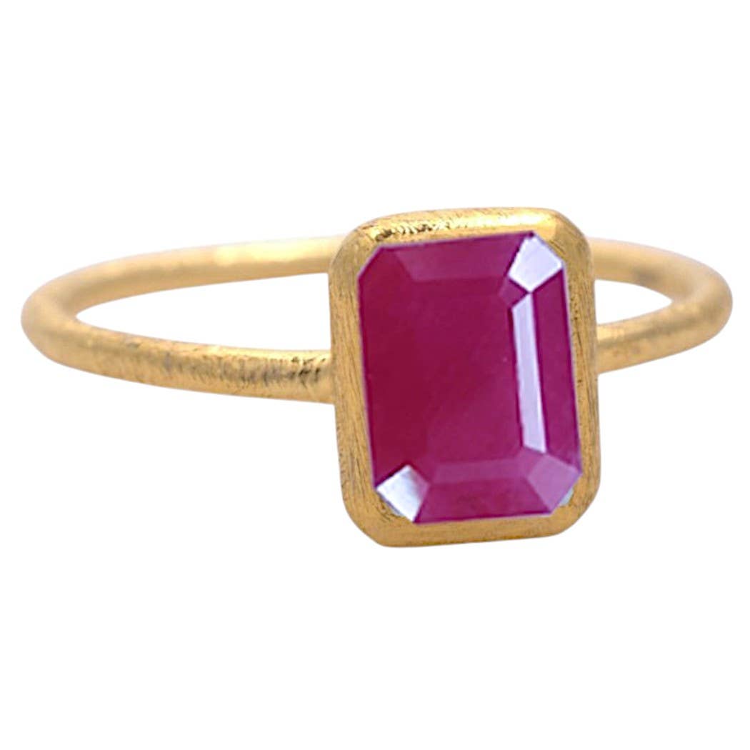 Lila Faceted Ruby & Gold Vermeil Ring - India