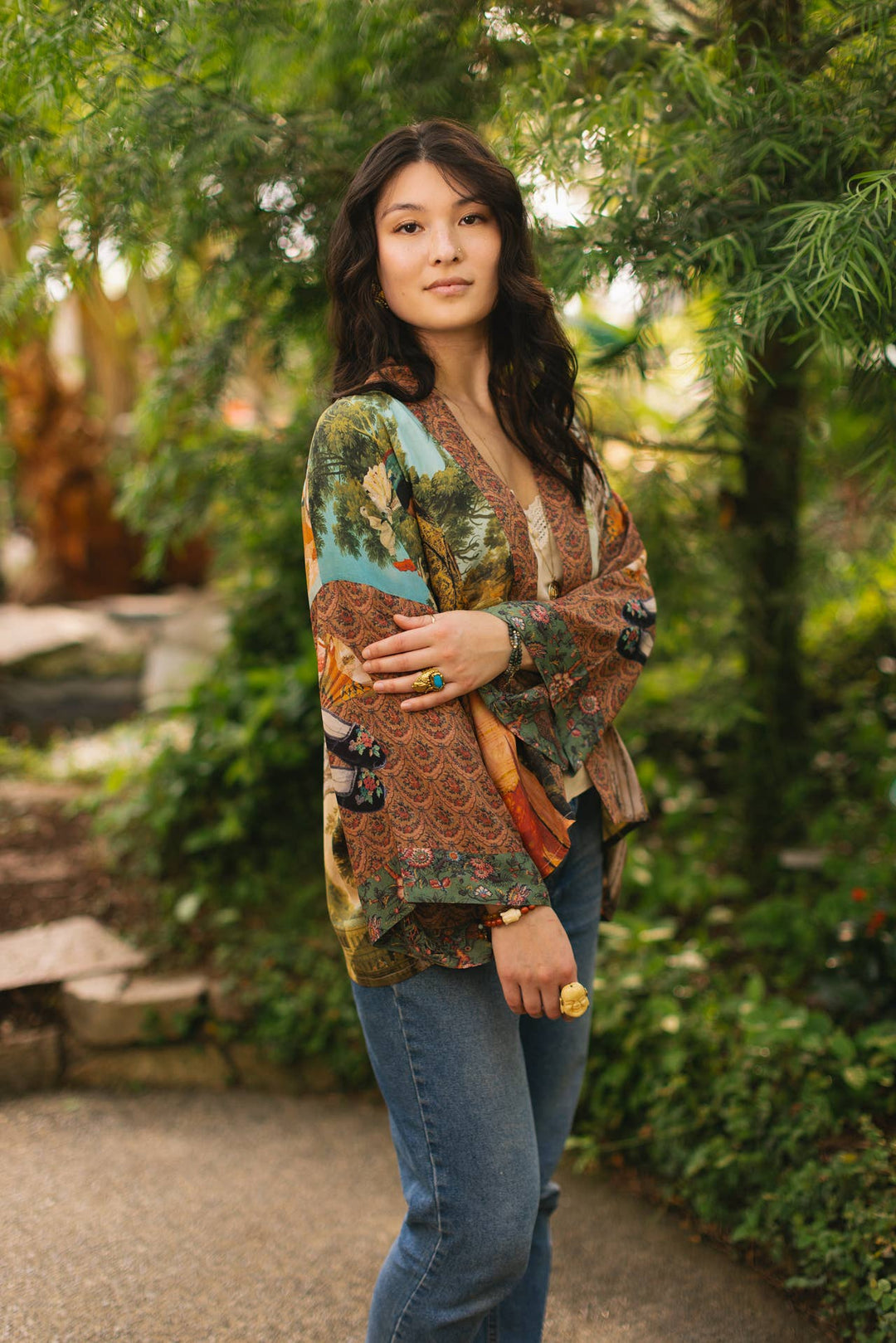 Secret Garden Pixie Duster Cropped Kimono w/ Swan - Canada