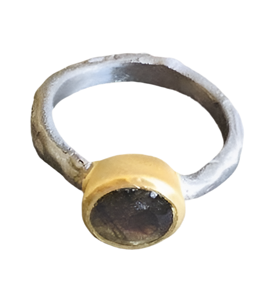 Handmade Gunmetal Stone Ring - New Canaan, Connecticut