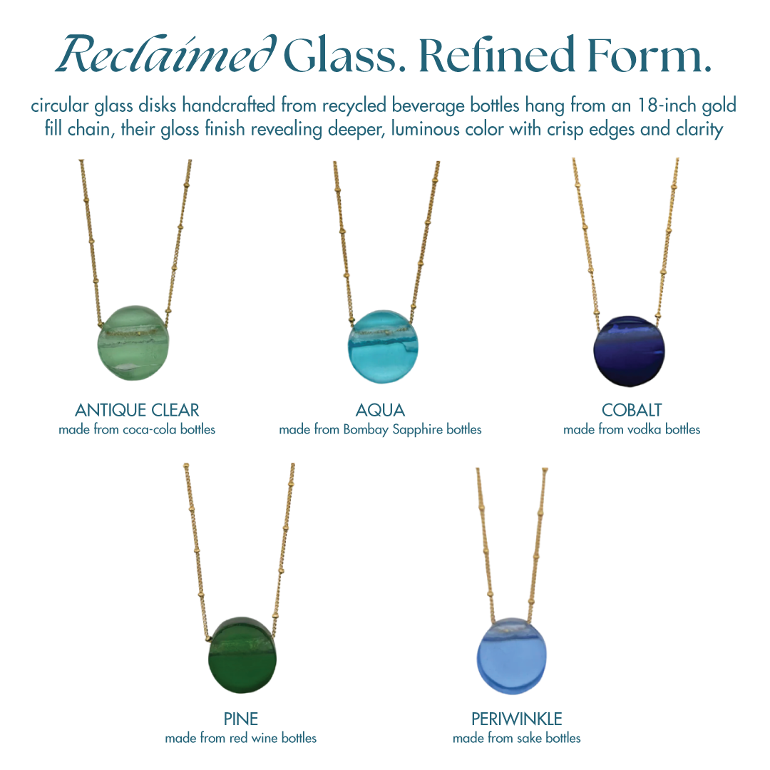 Recycled Glass & Gloss Gold Fill Necklace - Atlanta, GA