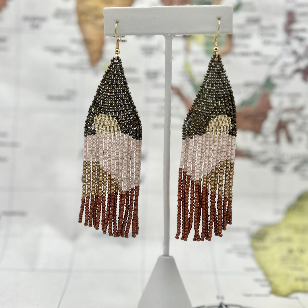 Vista Beaded Fringe Earring - Guatemala