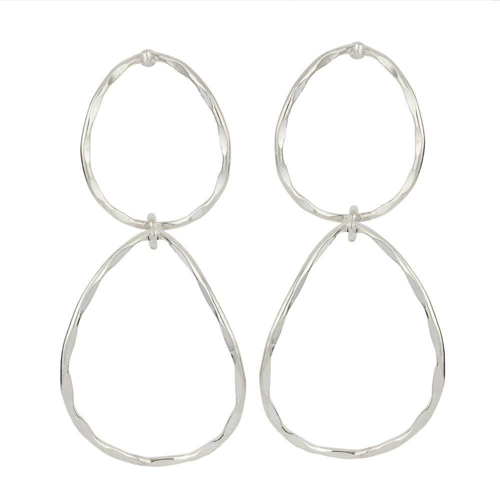Double Whammy Sterling Silver Looping Earring