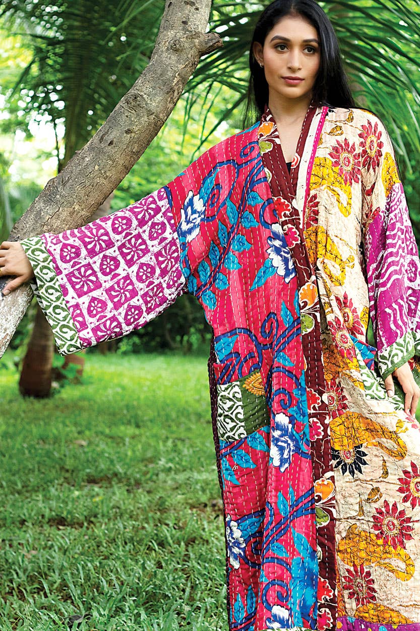 Kantha Kimono Robe - Nepal