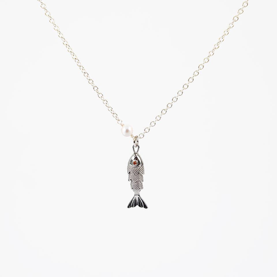 Fish & Pearl Necklace