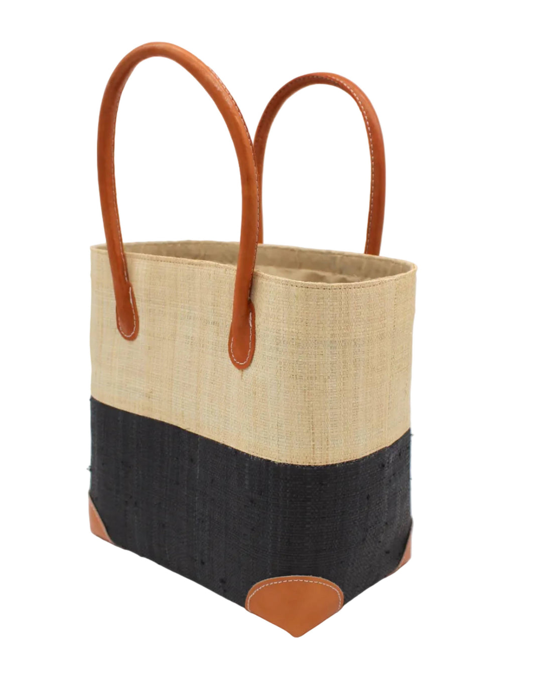 Trinidad Two Tone Straw Basket Bag
