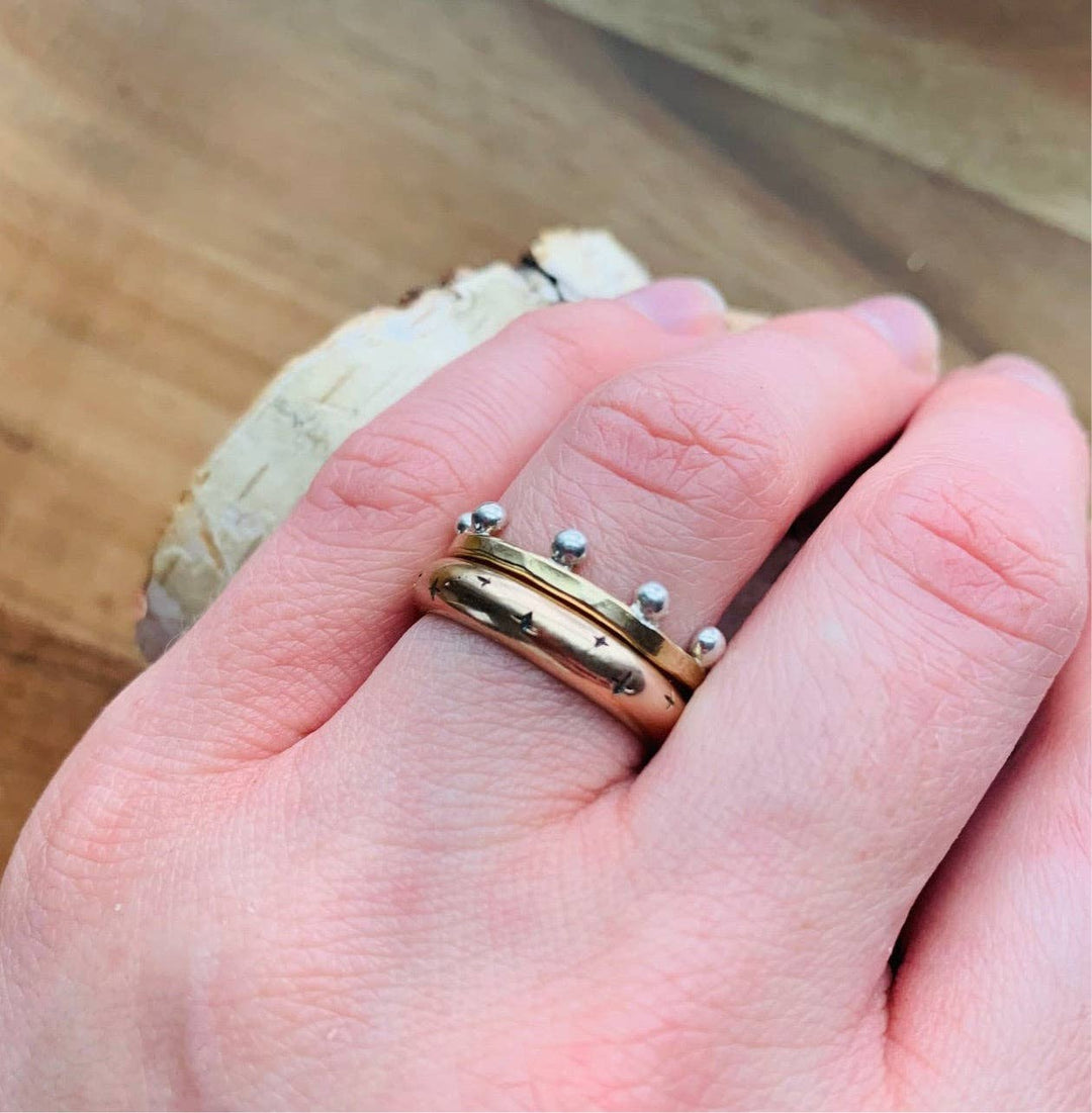Hello Sunshine Stackable Band- 14k Gold Fill & Sterling Silver Ring