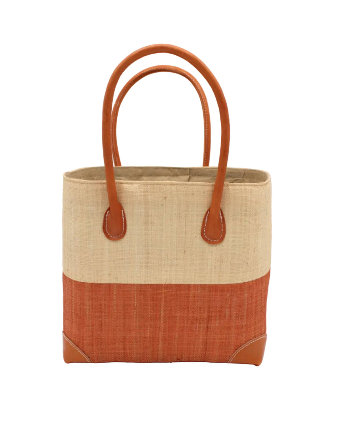 Trinidad Two Tone Straw Basket Bag