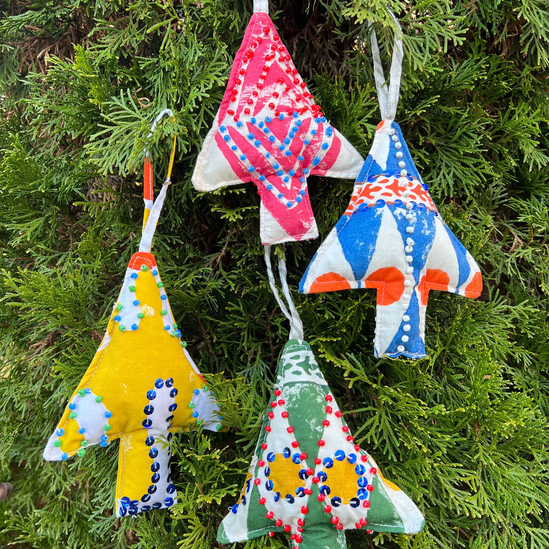 Hand Block Printed Ornament ~ Tree - Zambia