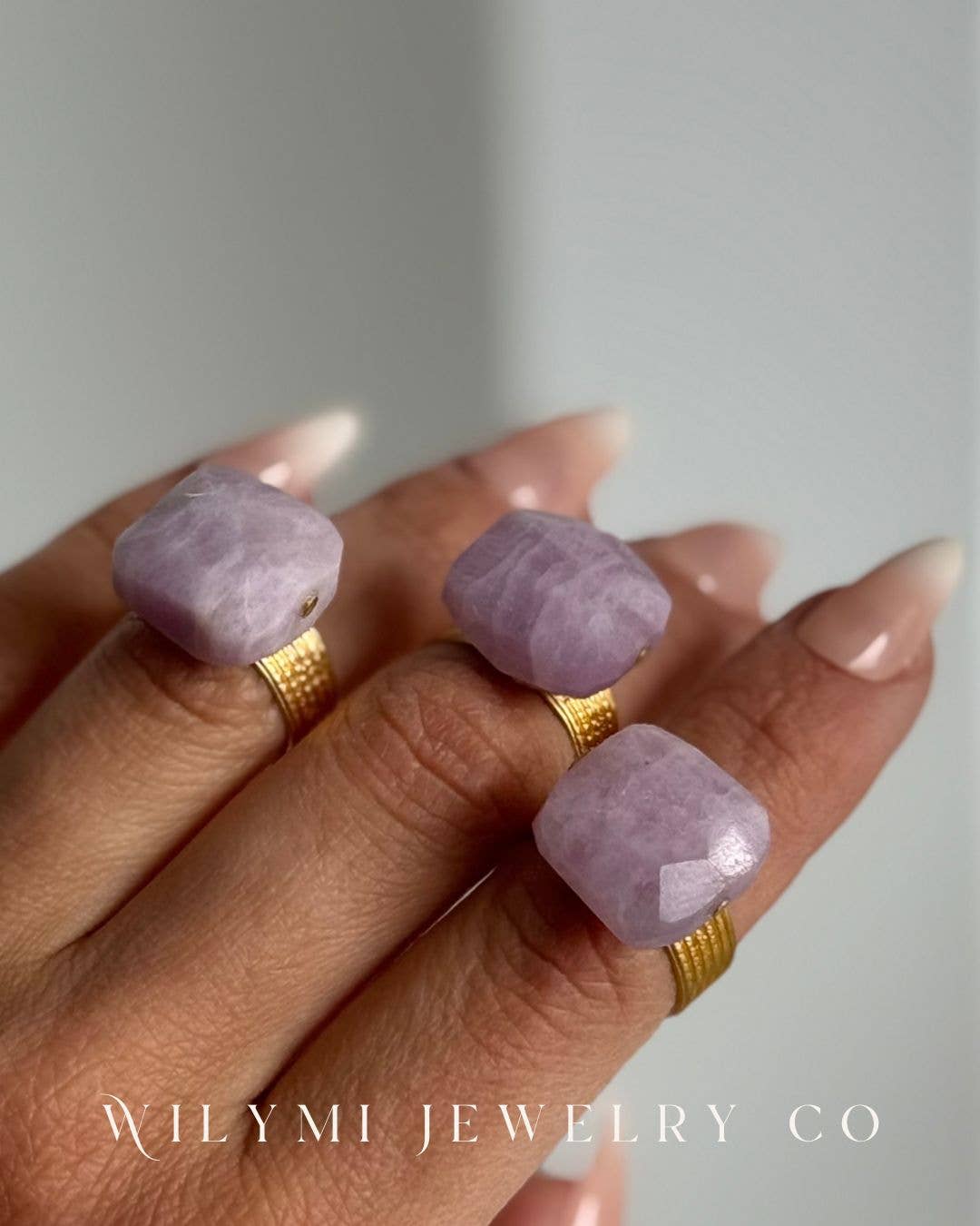SOFT Lavender Kunzite Ring | 24k GF | Brilliant Matte Gold