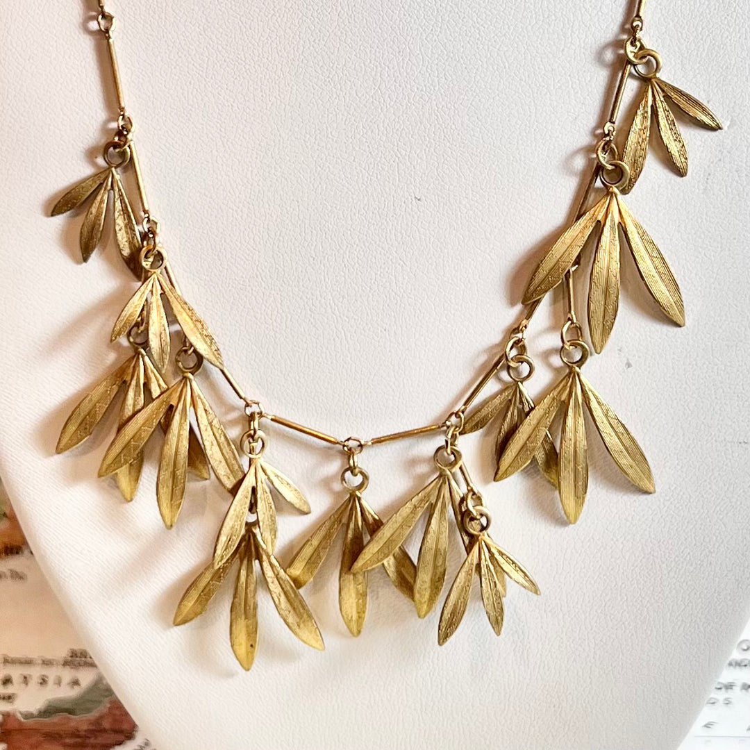 Gold Bamboo Necklace - Salem Massachusetts