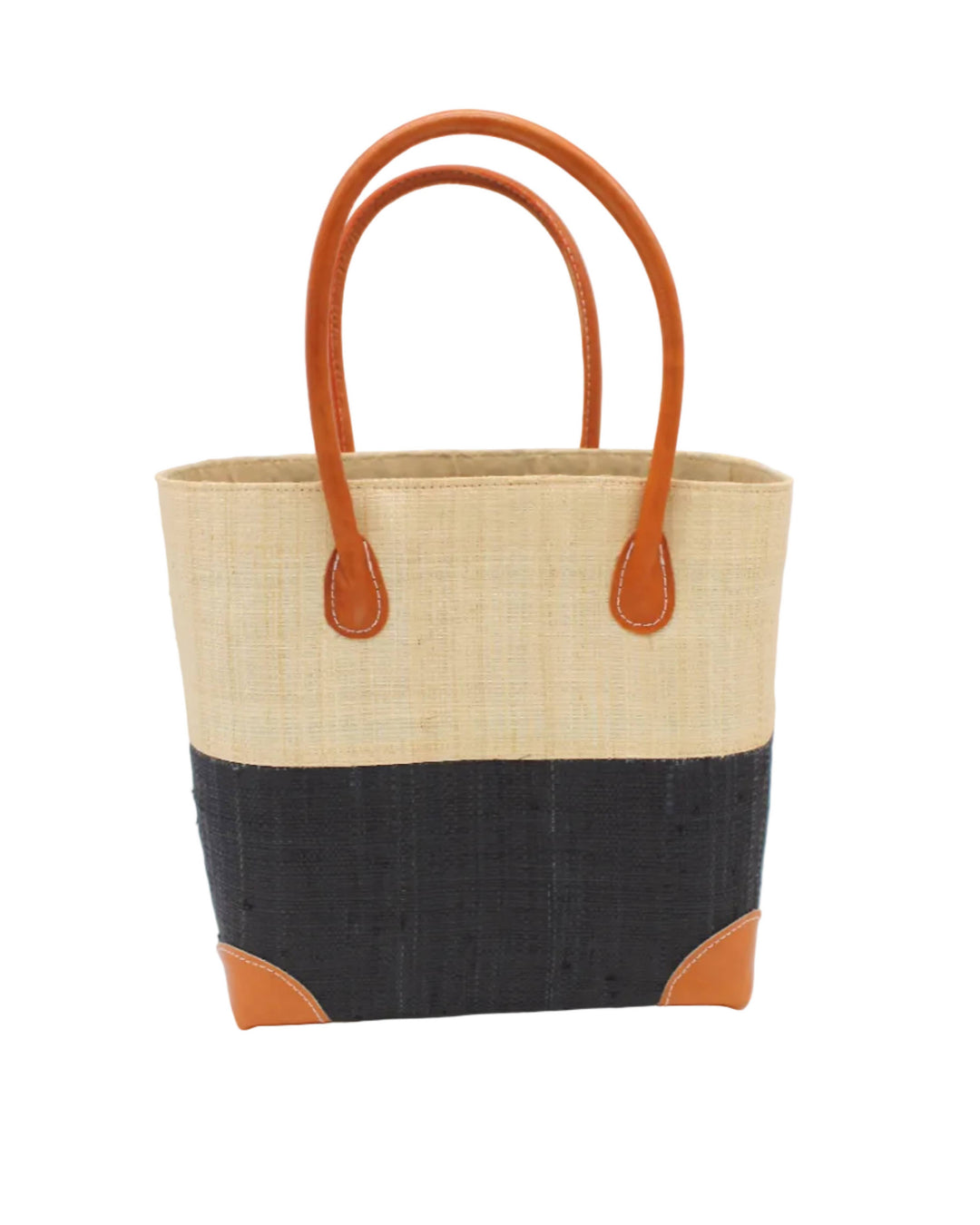 Trinidad Two Tone Straw Basket Bag