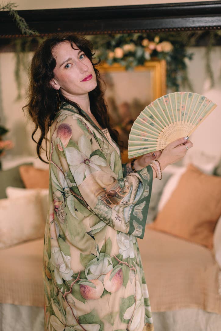 Fleur De Soleil Opera Duster Kimono Robe w/ Florals - Canada