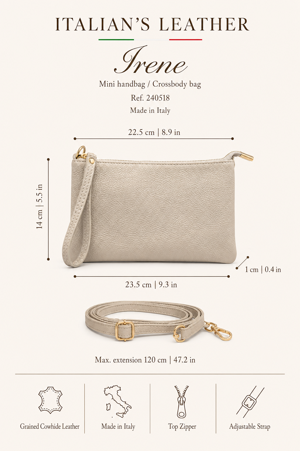 Irene Leather Clutch Bag - Italy