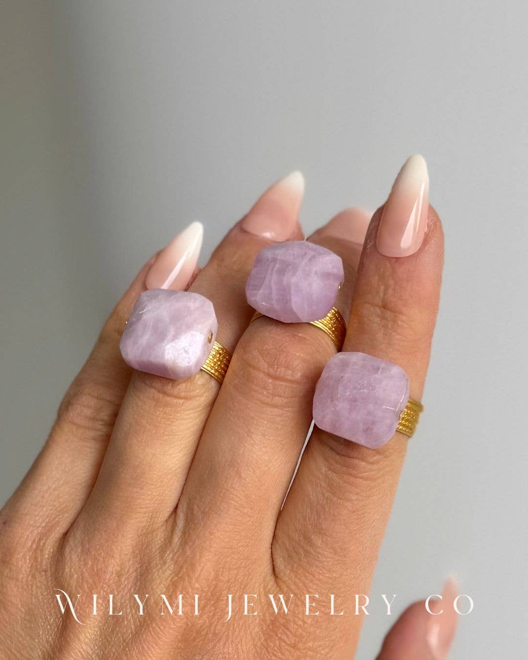 SOFT Lavender Kunzite Ring | 24k GF | Brilliant Matte Gold