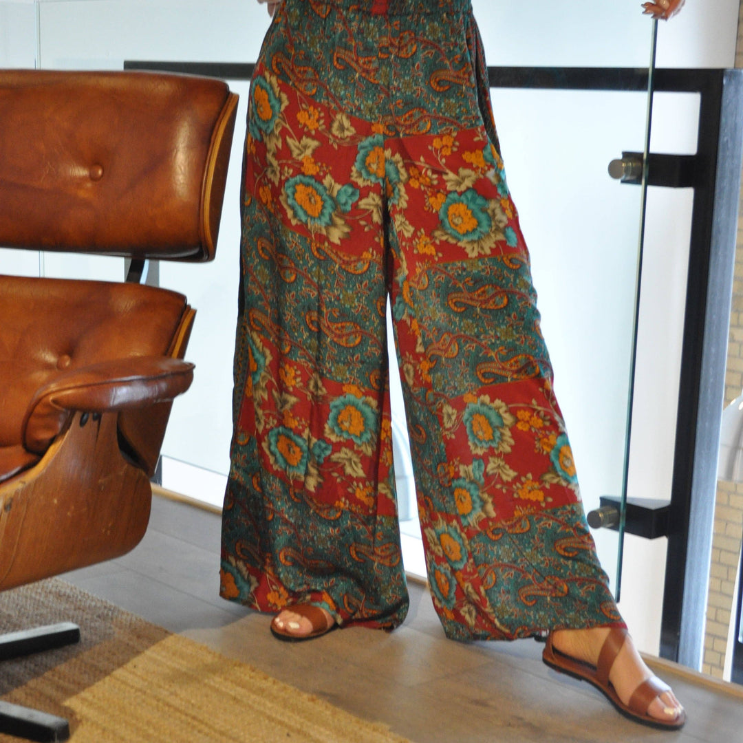 Upcycled Rewilding Palazzo Pant from Saris