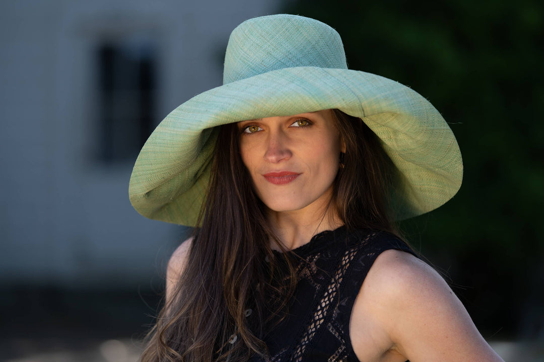 Monica 5" & 7" Wide Brim Solid Color Packable Straw Sun Hats