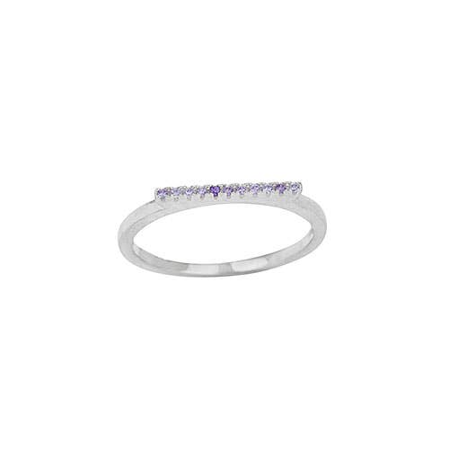 A Royal Flush Sterling Silver Amethyst CZ Ring