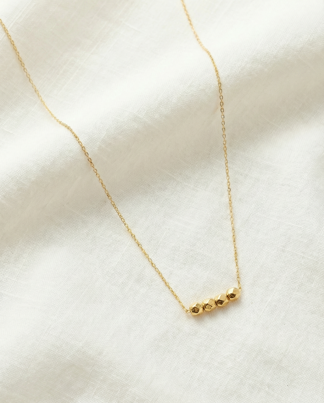 Dainty Everyday Gold Tiny Bead Layering Necklace - Connecticut