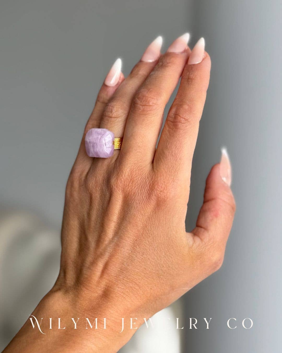 SOFT Lavender Kunzite Ring | 24k GF | Brilliant Matte Gold