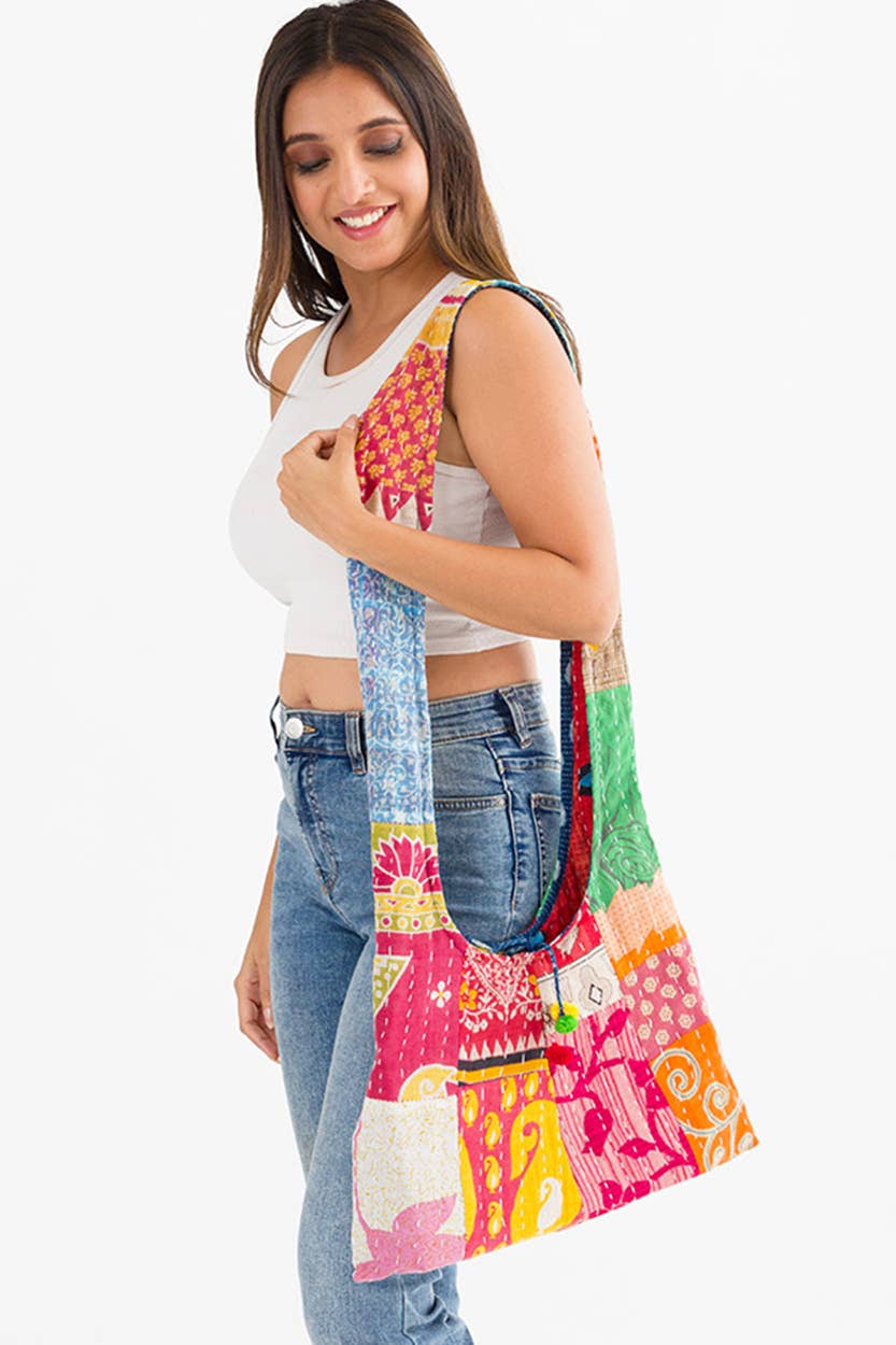 Kantha Jhola Patchwork Bag