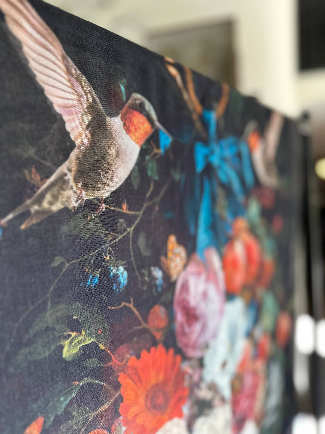 Flight of Fancy Floral Scarf with Hummingbirds Print - Canada
