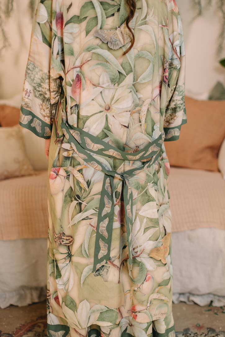 Fleur De Soleil Opera Duster Kimono Robe w/ Florals - Canada