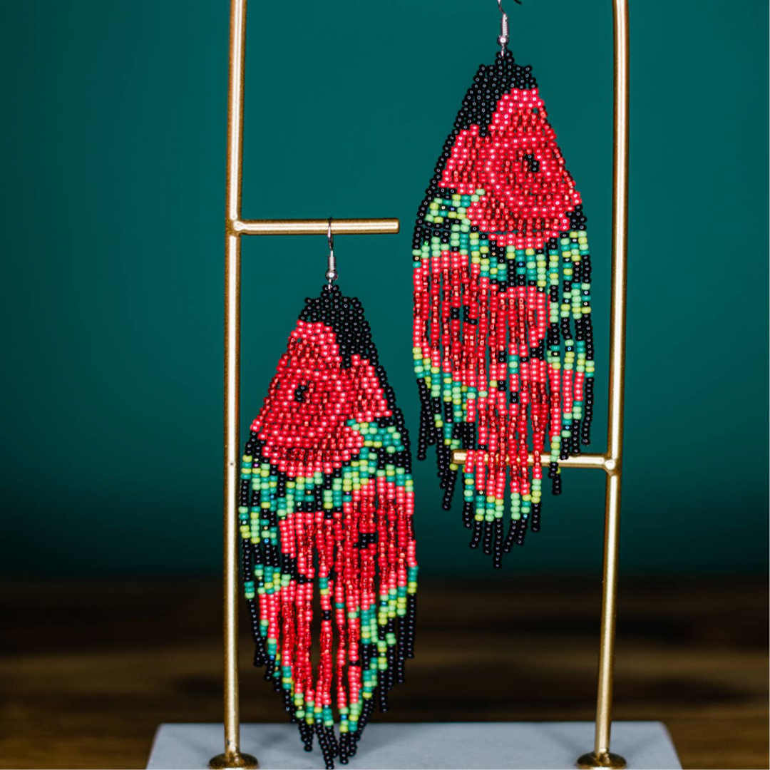 Red Rose Earrings