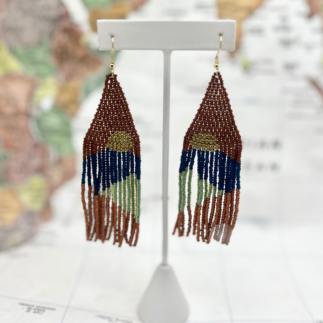 Vista Beaded Fringe Earring - Guatemala