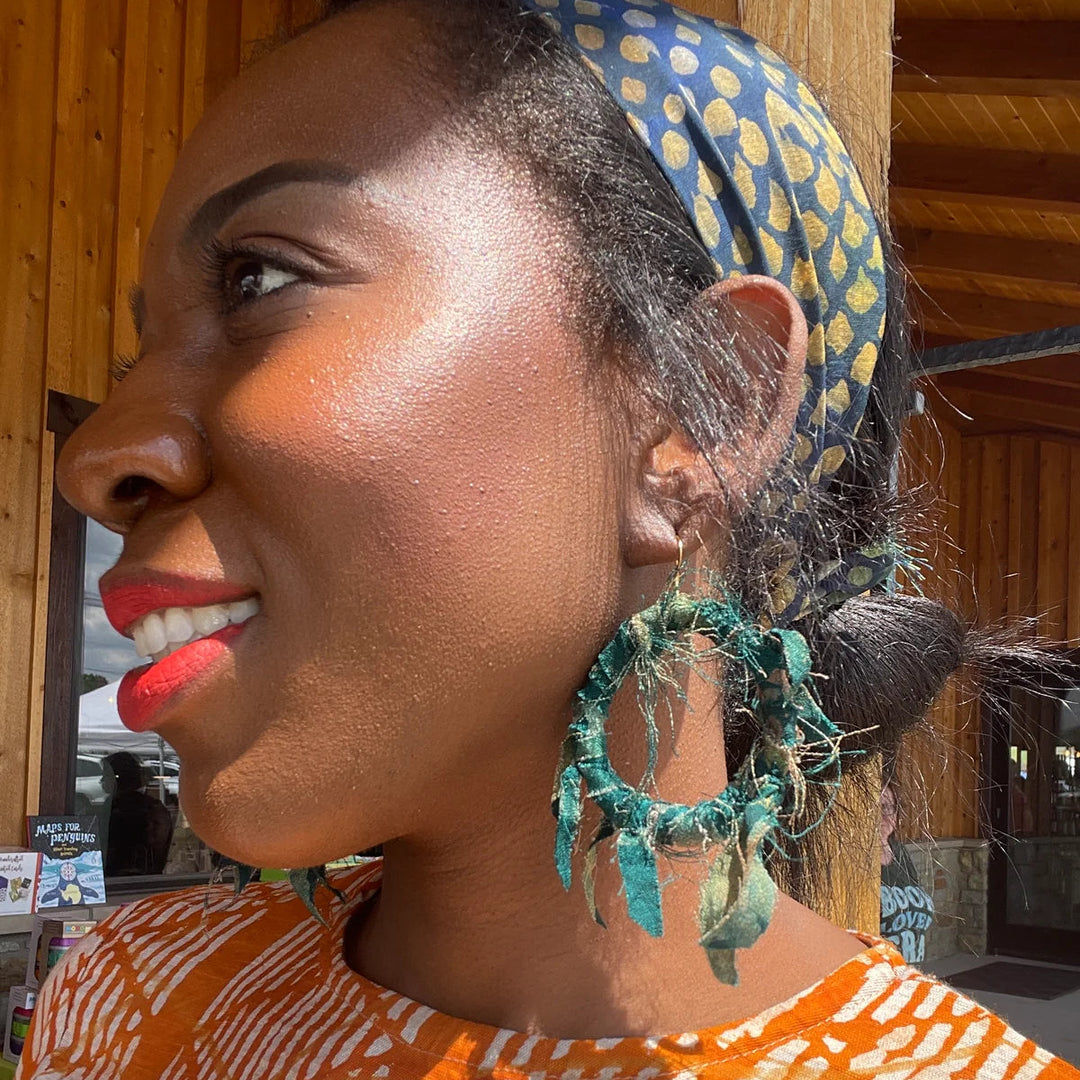 Adire Nigerian Boho Earrings