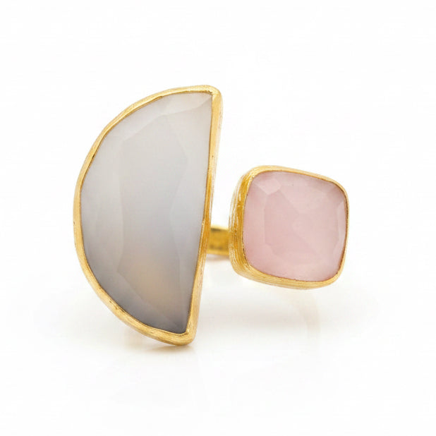 Halfmoon Double Stone Ring - East Africa