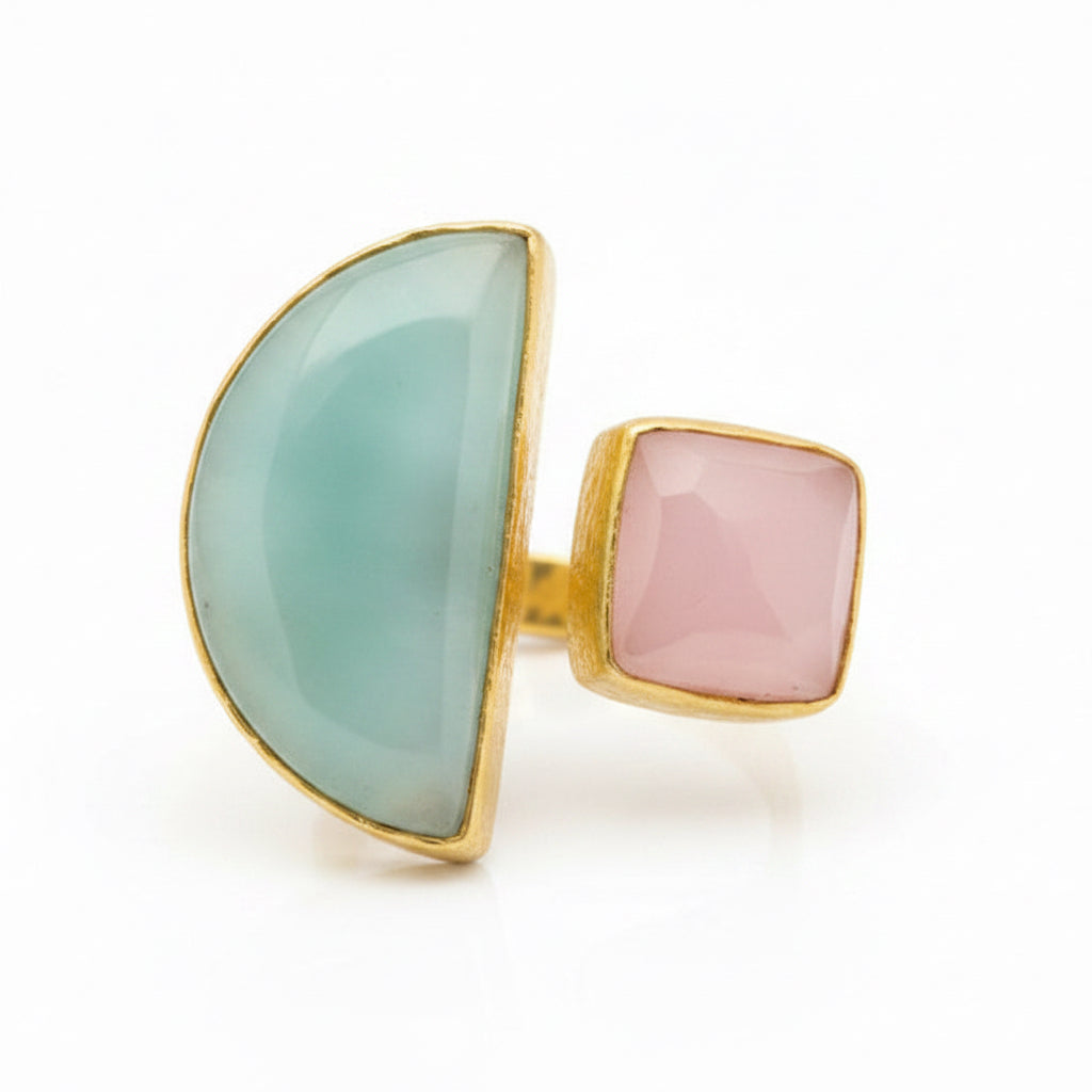 Halfmoon Double Stone Ring - East Africa