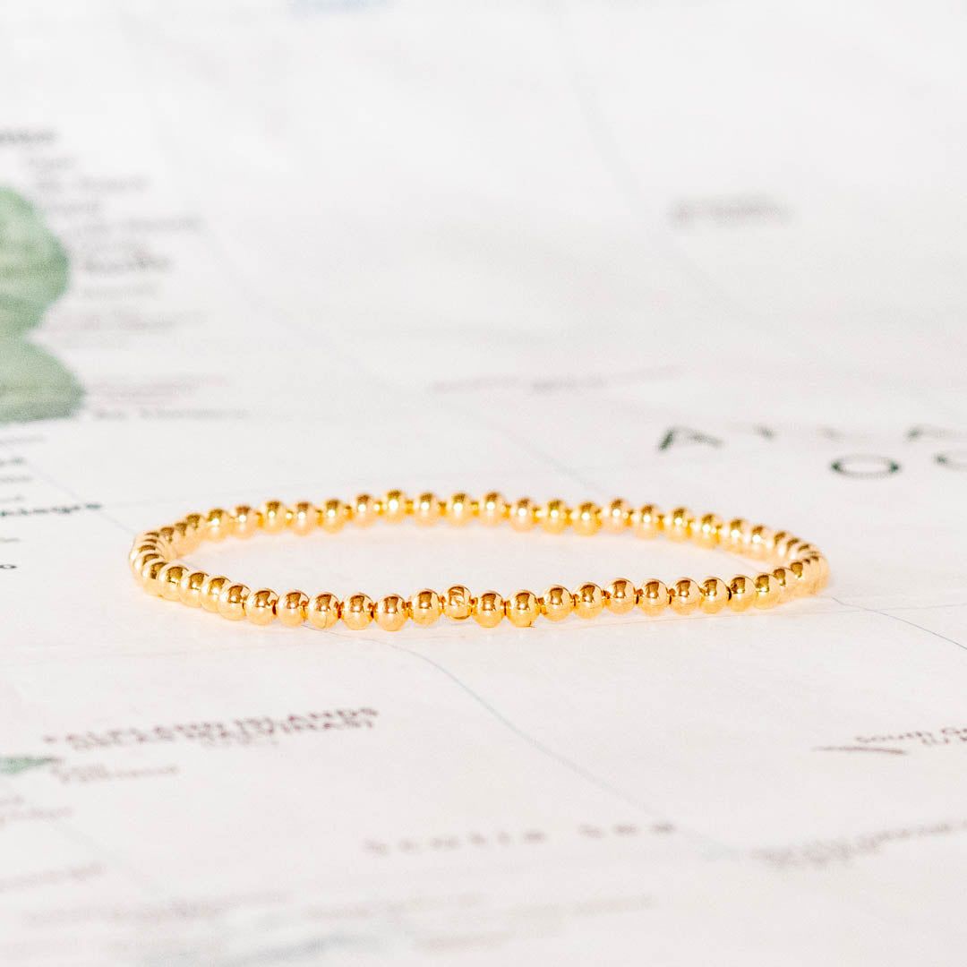 ABLE Beaded Stack Bracelet, Gold Plated- Nashville, USA