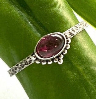 Spotted Tourmaline Band Ring -  Rajasthan, India