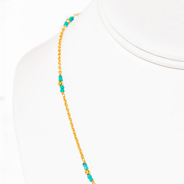 Delicate Turquoise Gold Necklace - India