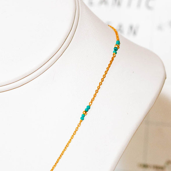 Delicate Turquoise Gold Necklace - India