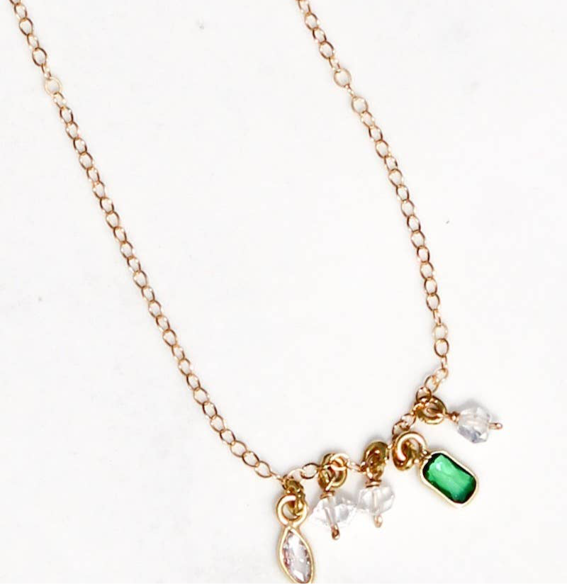 Sunshower Necklace, Green Onyx