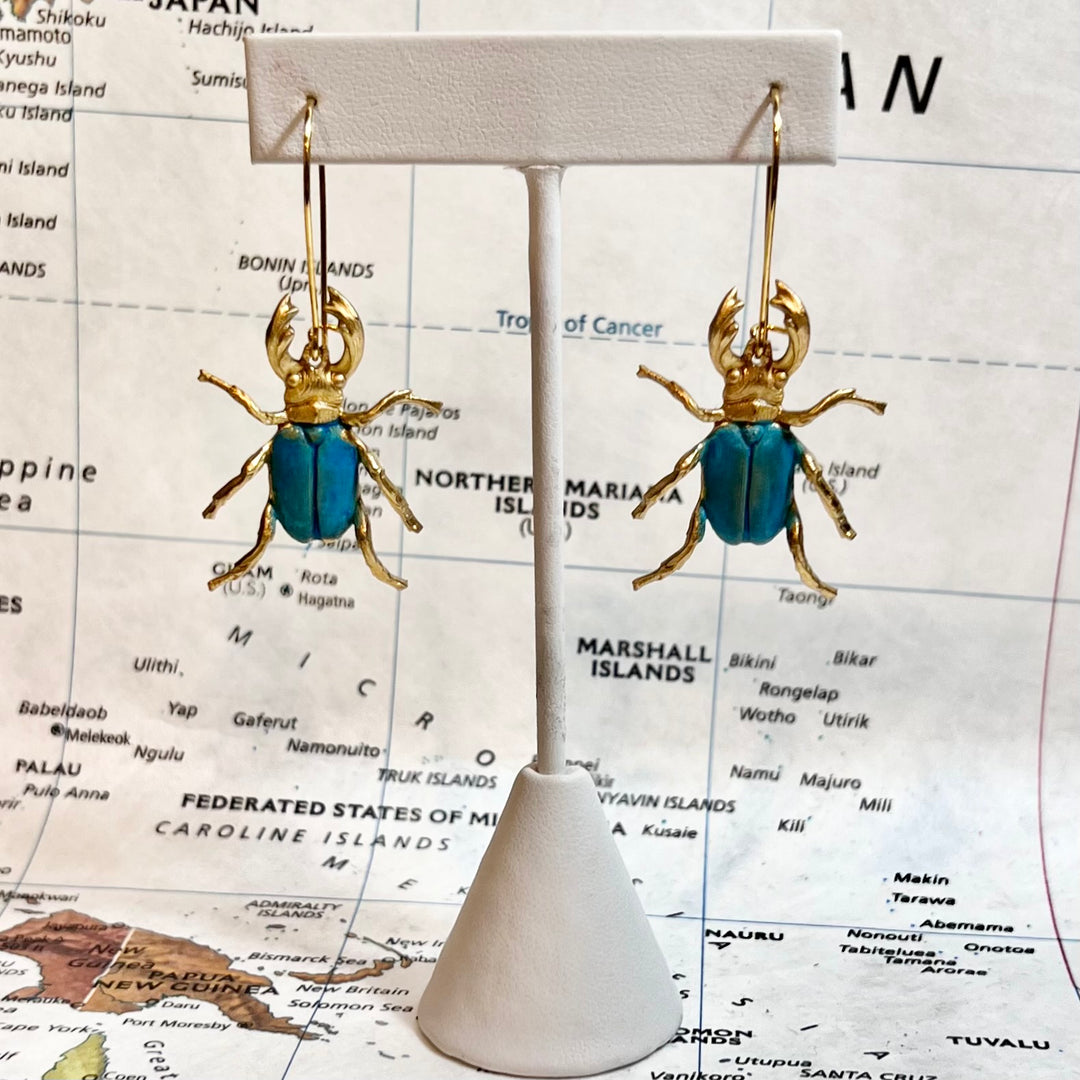 Verdigris Beetle Earrings - Salem, MA