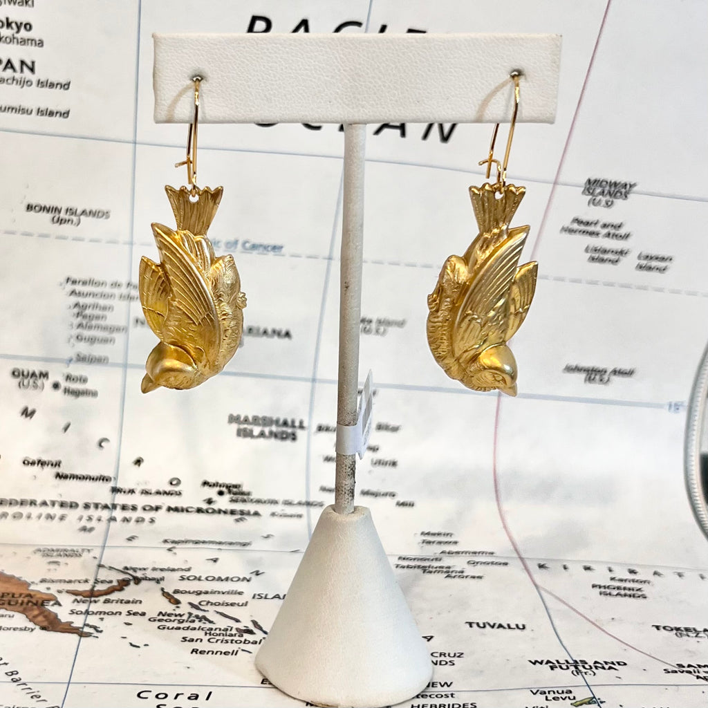 Golden Bird Earrings - Salem, Massachusetts