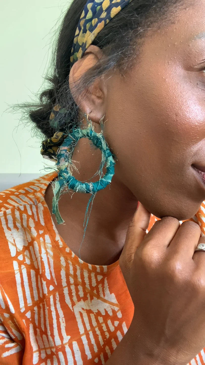 Adire Nigerian Boho Earrings