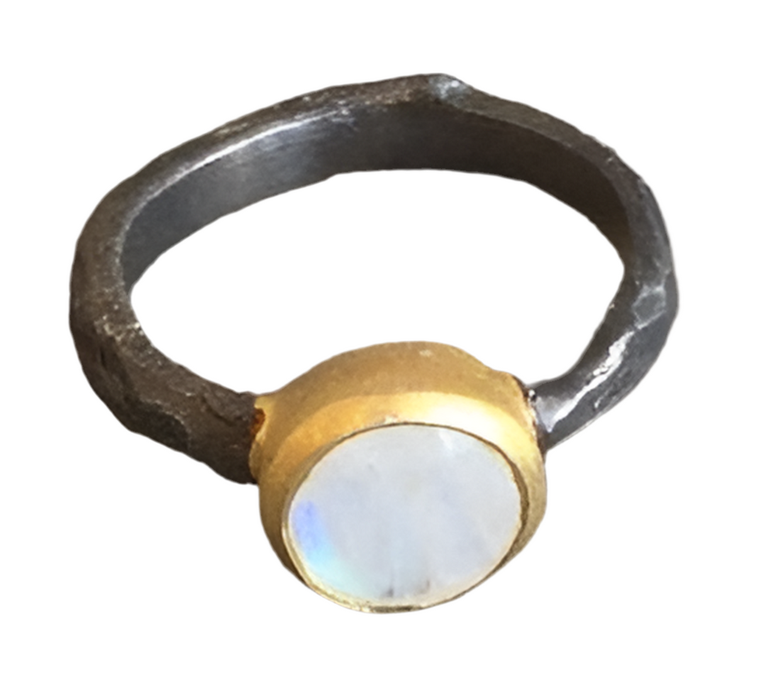 Handmade Gunmetal Stone Ring - New Canaan, Connecticut