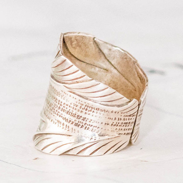 Hill Tribe Sterling Silver Etched Wave Ring- Thailand