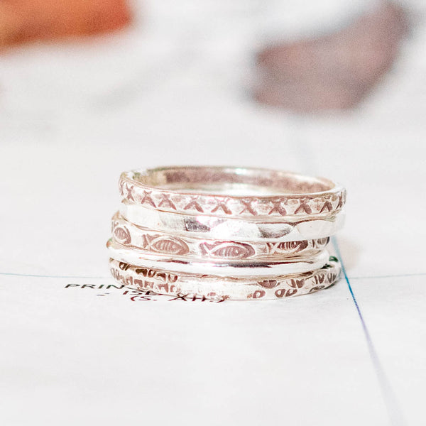 Hill Tribe Sterling Stacking Ring - Thailand