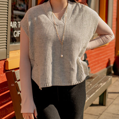 Ingrid Sweater Vest: Heather Grey