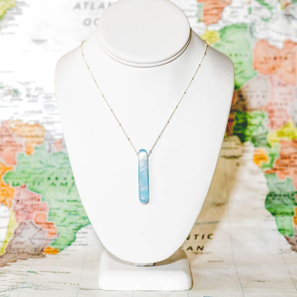 MOSAIC STILETTO STERLING SILVER NECKLACE -Pastel