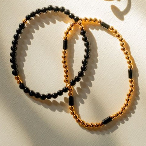 ABLE Onyx Beaded Stacking Bracelet- Nashville