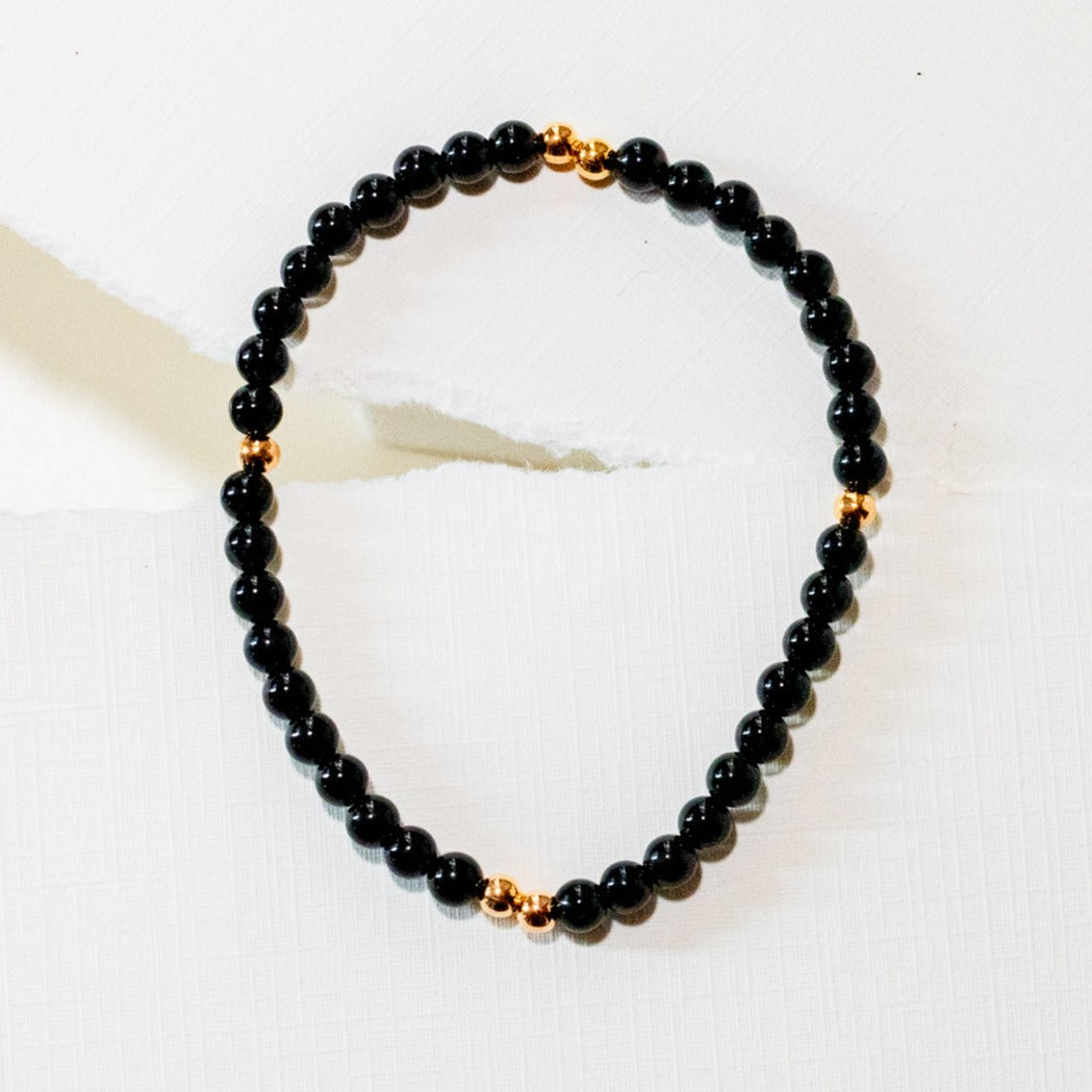 ABLE Onyx Beaded Stacking Bracelet- Nashville