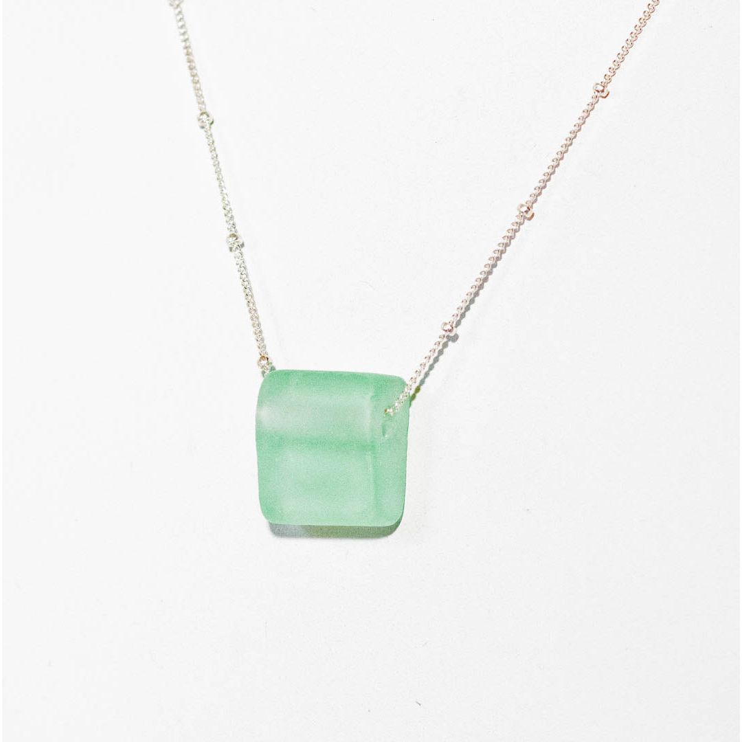 Simple Cube Sterling Necklace - USA