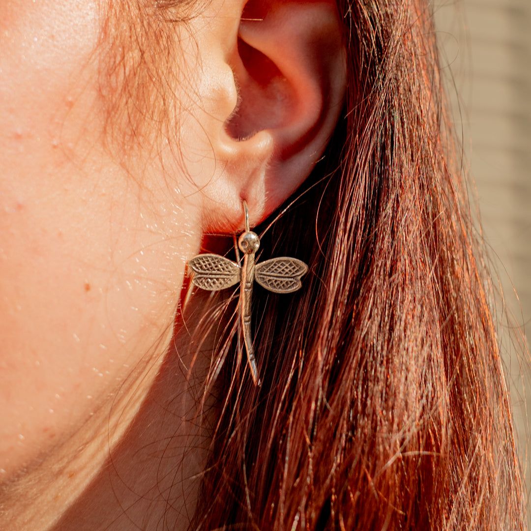 Silver Dragonfly Earrings-Thailand